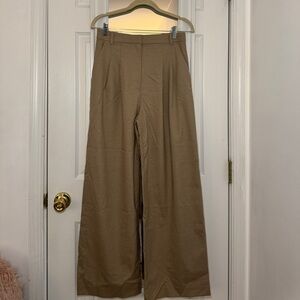 H&M High Waisted Wide Leg Trousers Camel NWT Tailored Pants